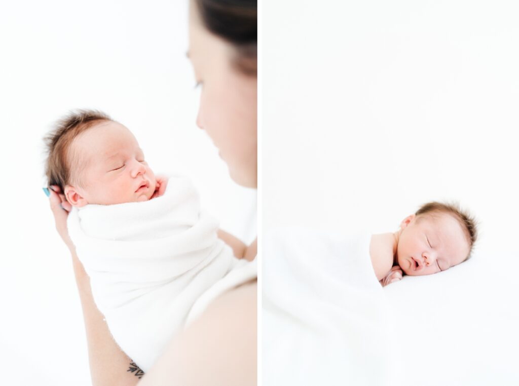 A natural light studio newborn photo session in Melksham, Wiltshire - Rebecca Casey Photography