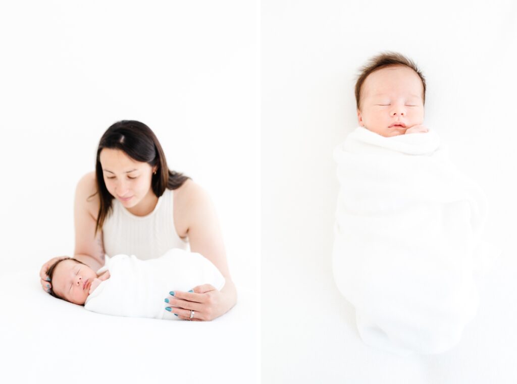 A natural light studio newborn photo session in Melksham, Wiltshire - Rebecca Casey Photography