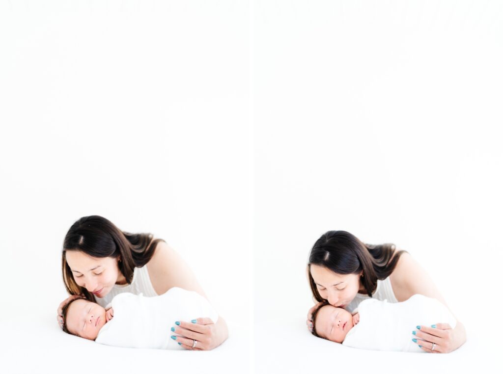 A natural light studio newborn photo session in Melksham, Wiltshire - Rebecca Casey Photography