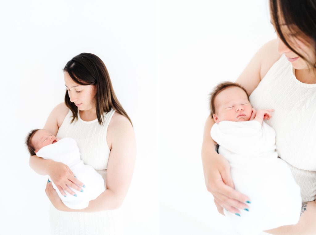 A natural light studio newborn photo session in Melksham, Wiltshire - Rebecca Casey Photography