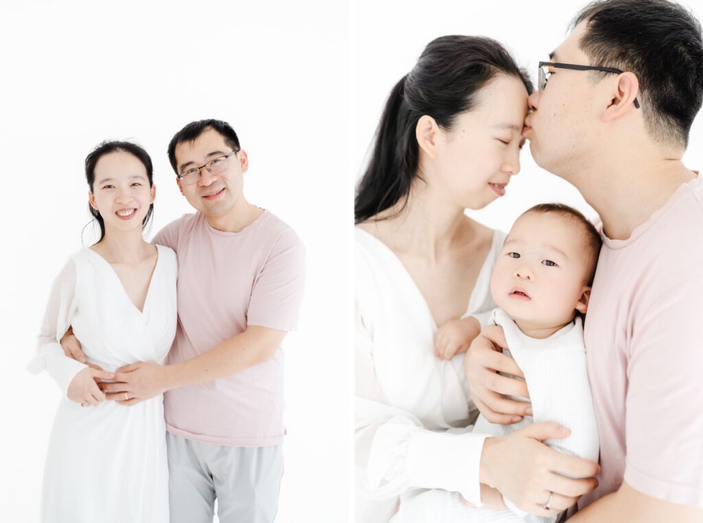 Formal family first birthday portraits. Natural light studio, relaxed family photography - Rebecca Casey Photography