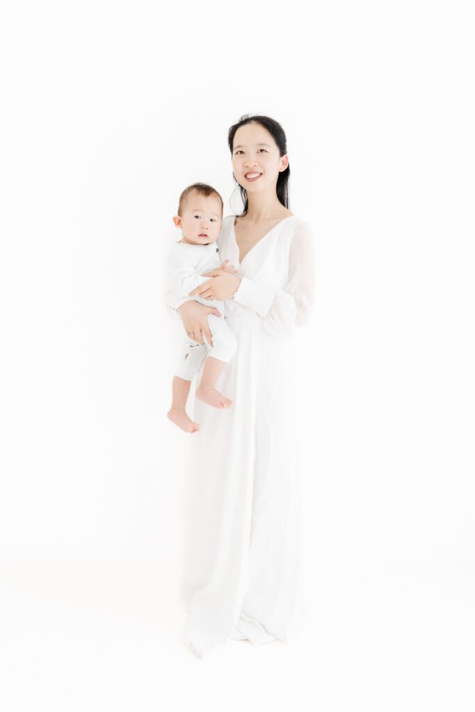 Timeless and classic mum and baby portrait. First birthday photoshoot in Wiltshire, UK - Rebecca Casey Photography